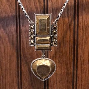 Lucky Brand 18” Antiqued Two-Tone Pendant Necklace